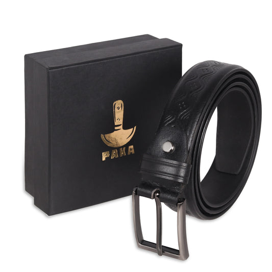 PAKA® Men’s Vintage Design Leather Belt – Genuine Leather Belt for Casual & Formal Wear