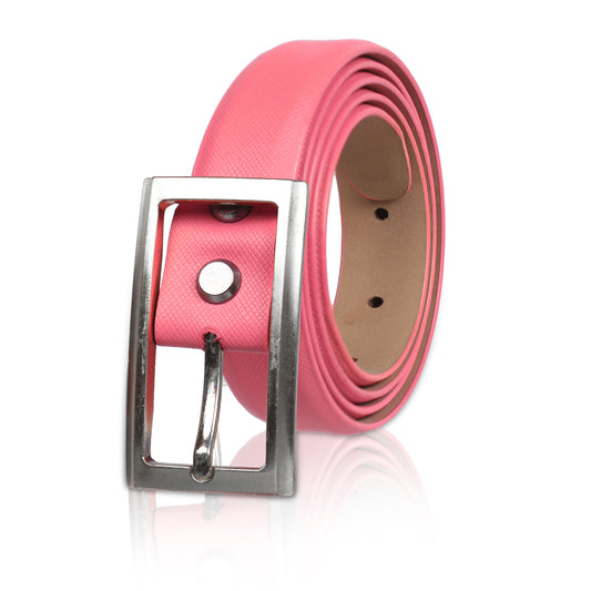 PAKA® Women’s Genuine Leather Belt with Premium Gold Buckle – Pink