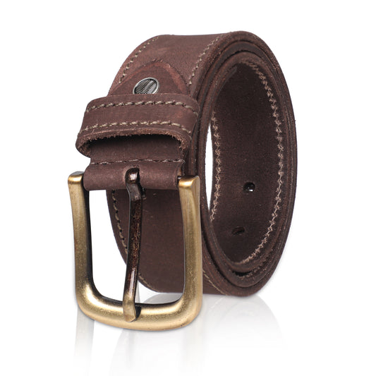 PAKA® Men’s Nubuck Leather Belt – Matt Finish with Premium Stainless Steel Buckle