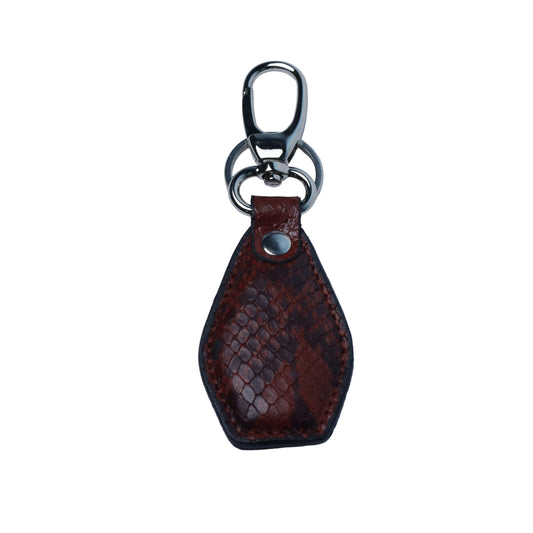 Paka Leather Premium Exotic Leather Key Chain with Swivel Metal Clip