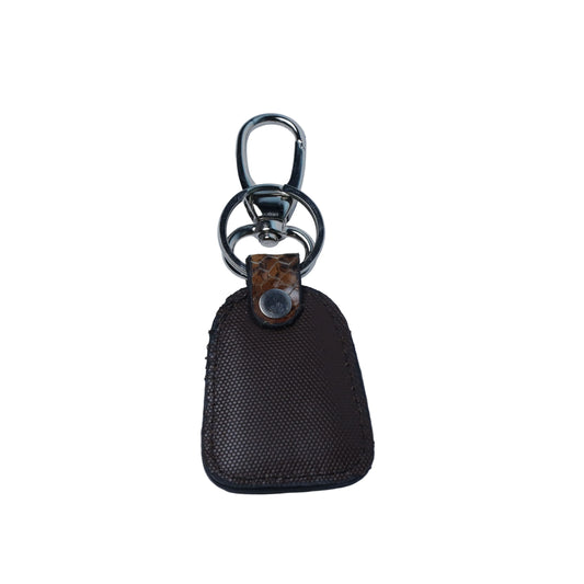 Paka Leather Premium Python Texture Genuine Leather Key Chain with Swivel Clip