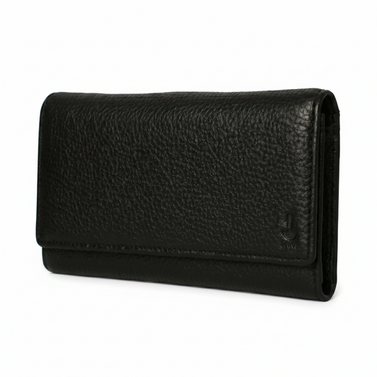 PAKA Genuine Leather Women's 3 Fold Clutch Wallet | 16 Card Slots | Travel Organizer Wallet