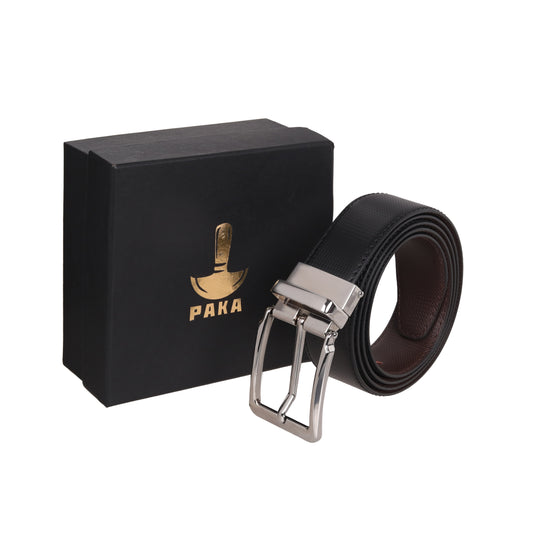 PAKA® Premium Reversible PU Leather Belt for Men – Stylish and Versatile Vegan leather Belt