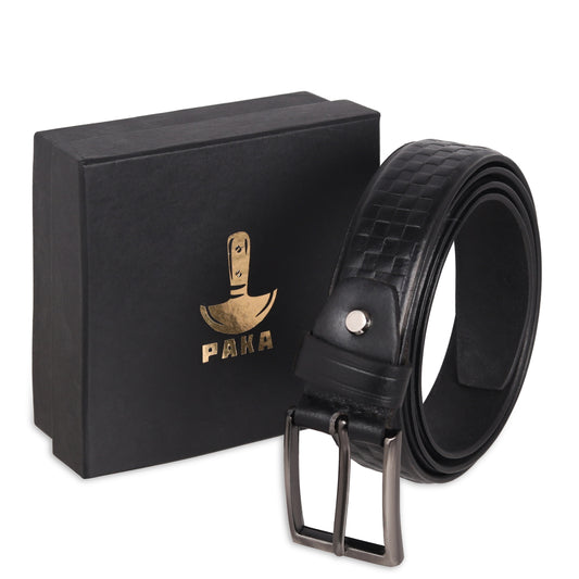 PAKA® Men’s Box Braided Design Leather Belt – Genuine Leather Belt for Casual & Formal Wear