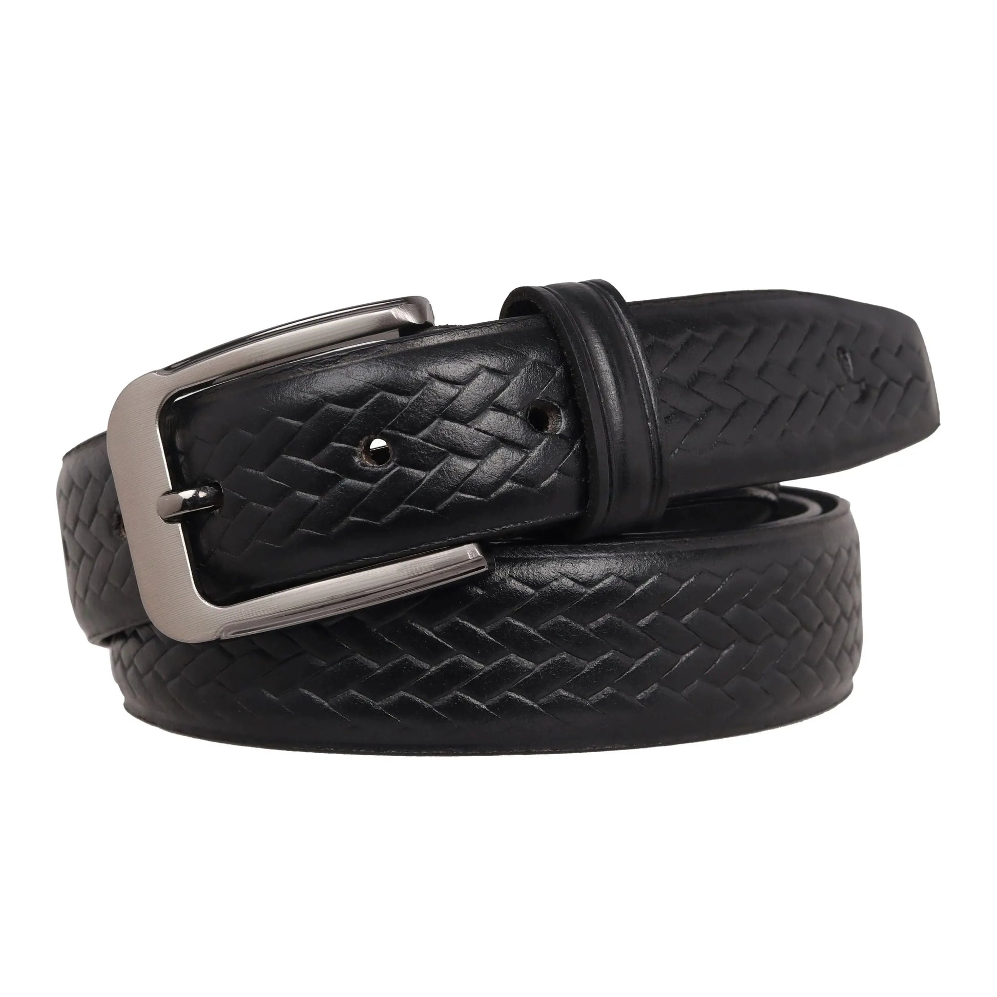 PAKA Men's Braided Genuine Leather Belt - Premium Embossed Design, Multiple Colors & Sizes PAKA