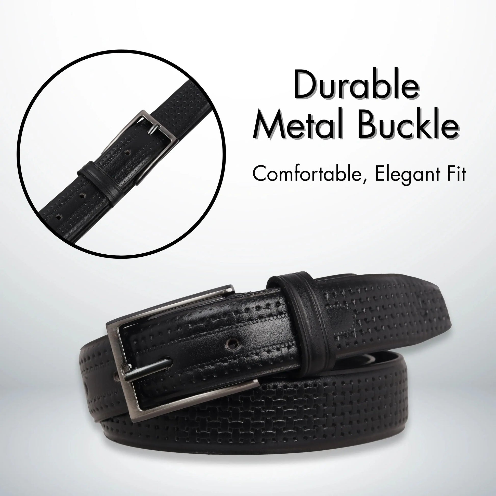 PAKA Men's Braided Genuine Leather Belt - Premium Embossed Design, Multiple Colors & Sizes PAKA