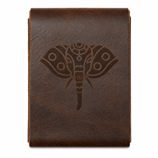 PAKA Flip Wallet – Handcrafted Genuine Leather Card Holder for Men & Women | Brown
