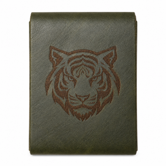 PAKA Flip Wallet – Handcrafted Genuine Leather Card Holder for Men & Women | Olive Green