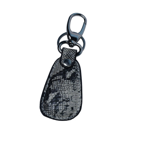 Premium Snakeskin Pattern Leather Key Chains – Genuine Leather Teardrop Design | PAKA Leather