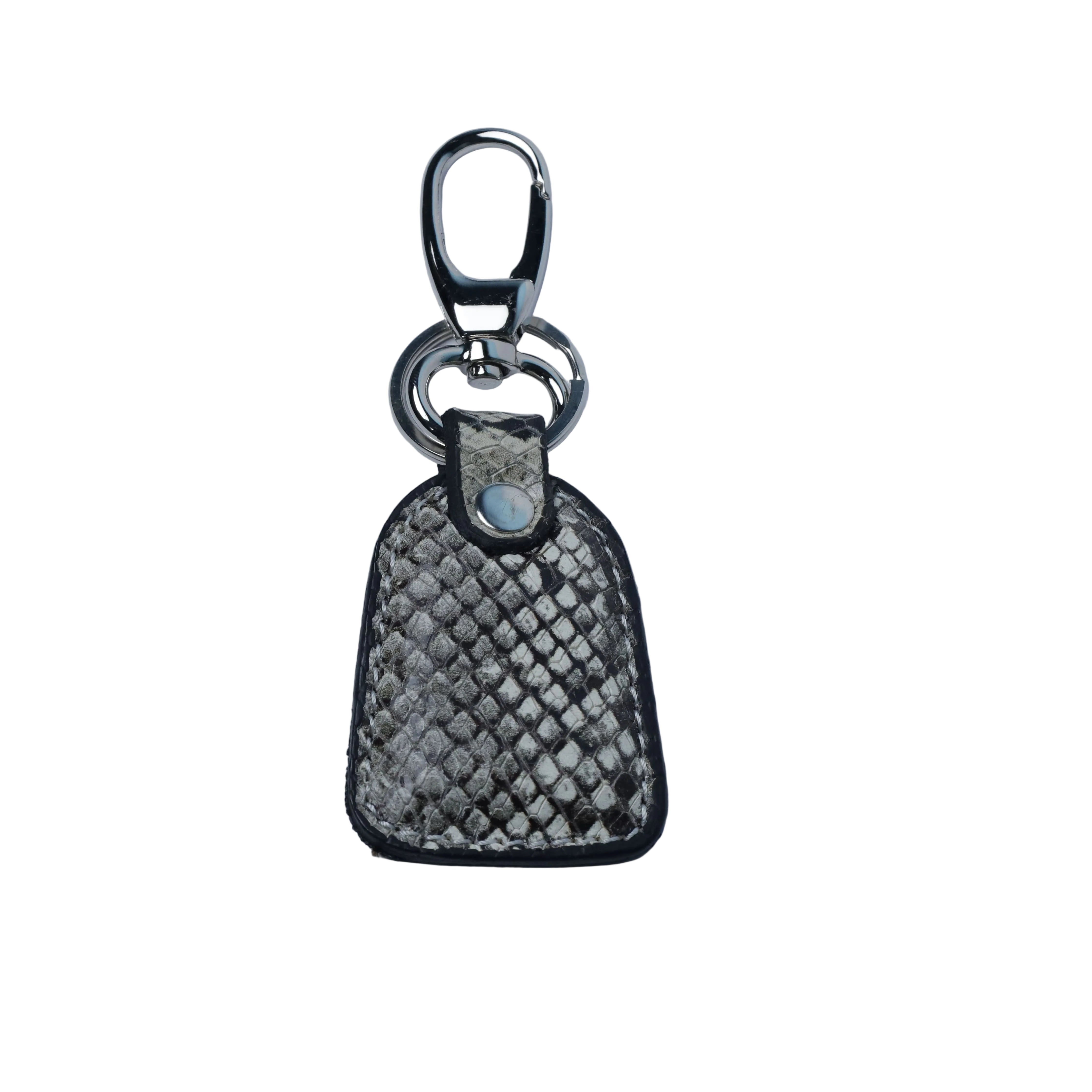 Premium Python Texture Leather Key Chain with Swivel Clip | Paka